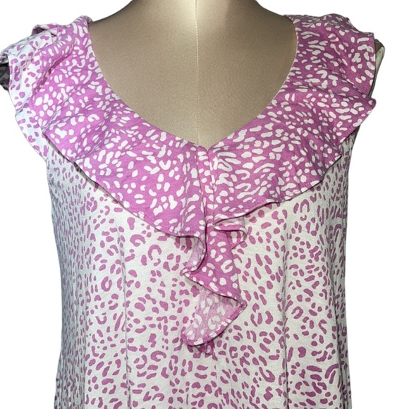 Oscar De La Renta Pink Label pink and white with ruffles. size S. - Picture 6 of 9